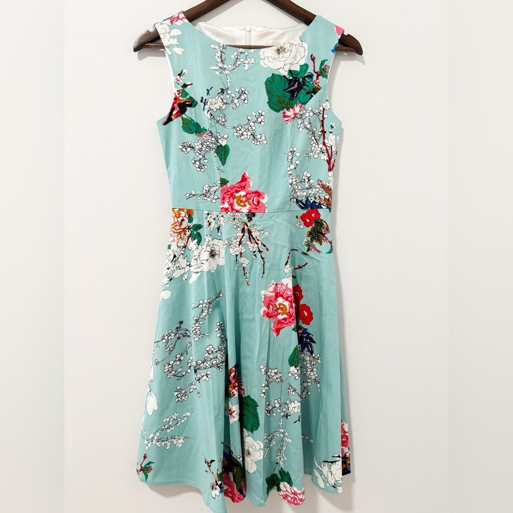 Hanpceirs Womens 1950's Floral Spring Garden Swing Dress Rockabilly Party Sz Sm‎
